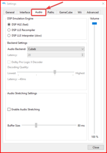 Audio settings dolphin emulator