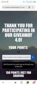 How does Contest.metromenlyn.co.za Work