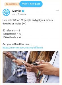 Morrtok.com Referral | How to Refer and earn on Morrtok