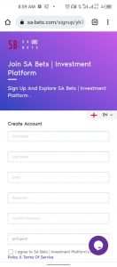 SA Bets Sign Up | SA Bets registration 