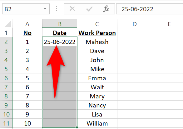 Fill Sequential Dates in Excel Using the Fill Command 