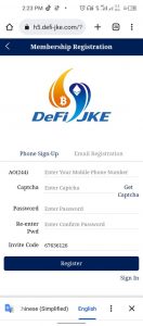 DeFi jke Sign Up | DeFi jke registration 