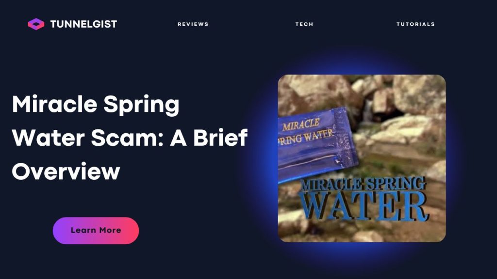 Miracle Spring Water Scam